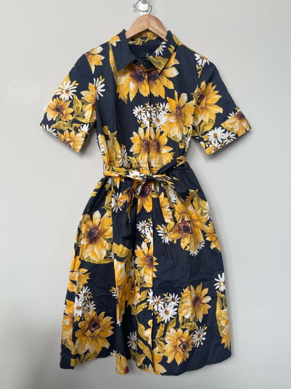 J by Jason Wu | Sunflower Cotton Poplin Shirt Dress Tie Front 
Summer Boho Chic